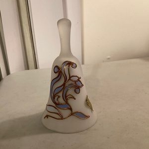 Décoré a la main hand decorated frosted glass bell made In Italy